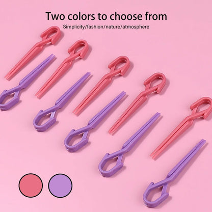 Full 30 pieces value pack of pink and purple nail protector clips.