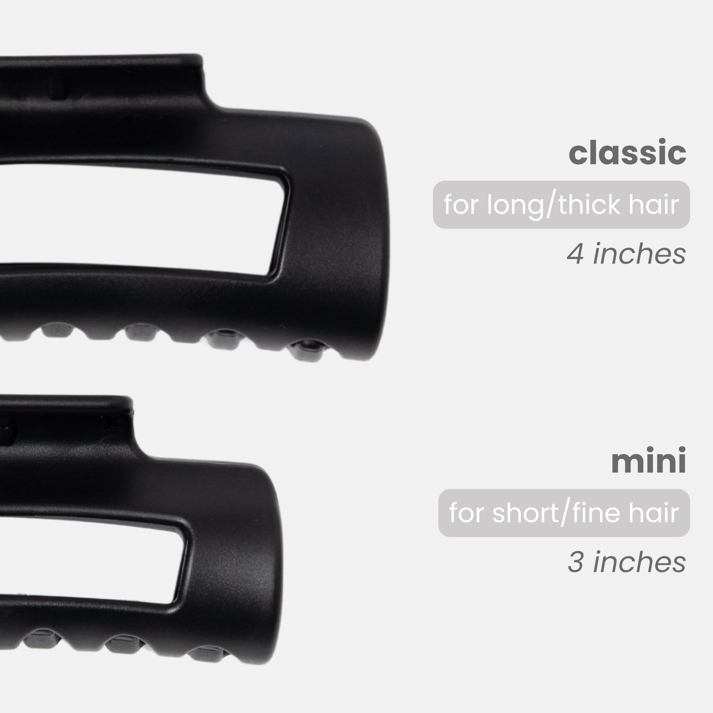 Side profile of Mello hair claw clip showing flexible material