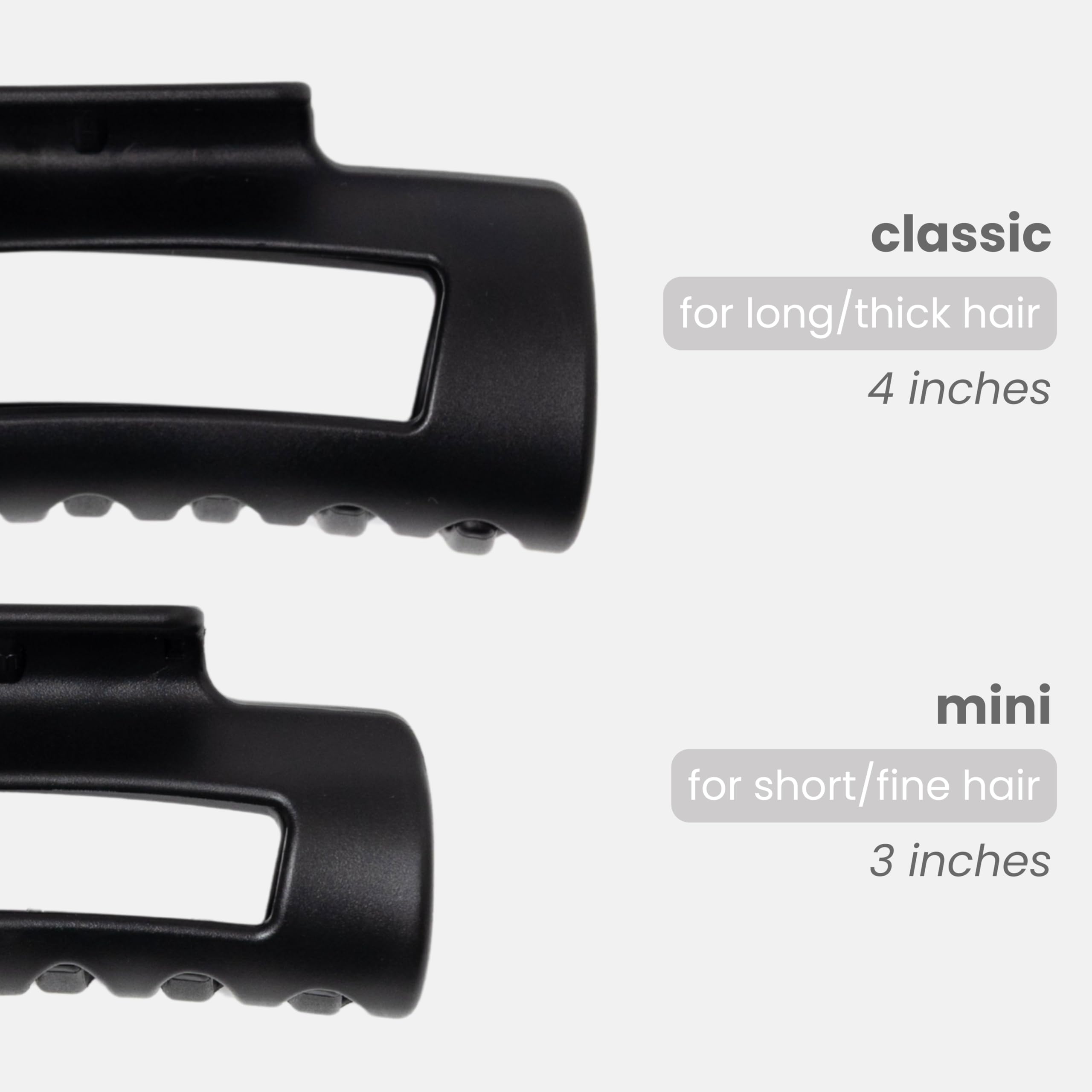 Side profile of Mello hair claw clip showing flexible material