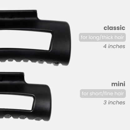 Side profile of Mello hair claw clip showing flexible material