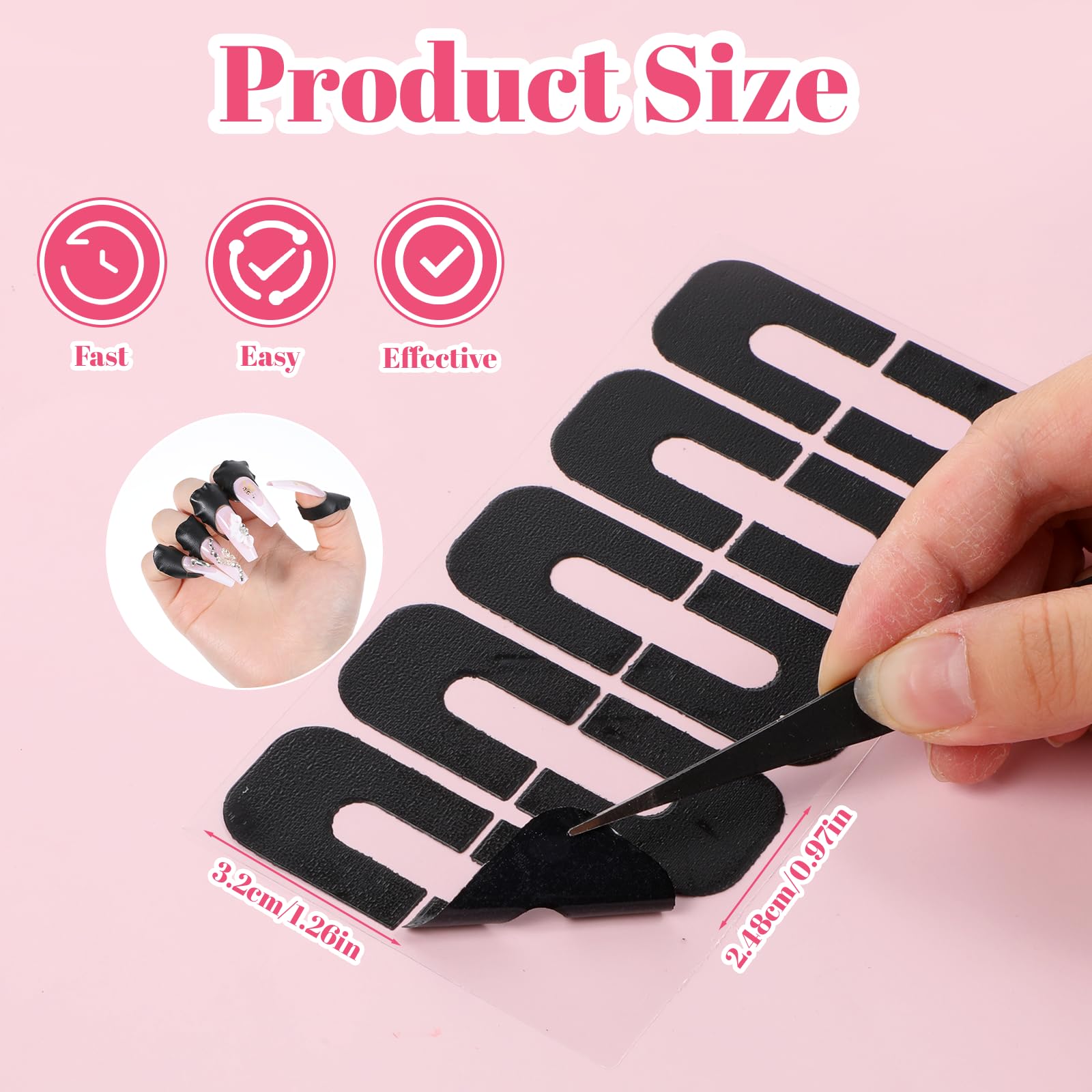 U-shaped peel off cuticle protector tape applied around a finger for painting