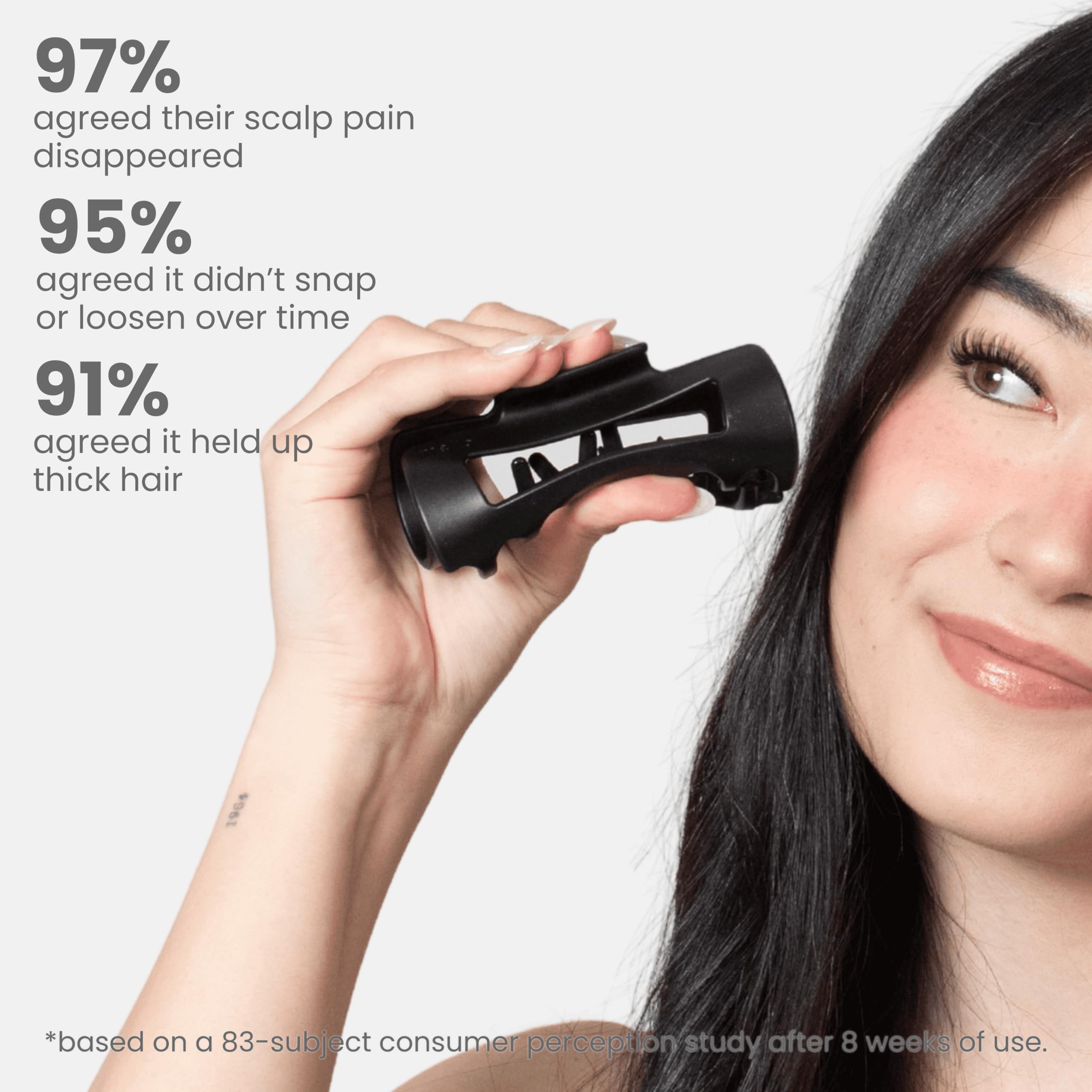 Top view of Mello matte finish hair claw clip