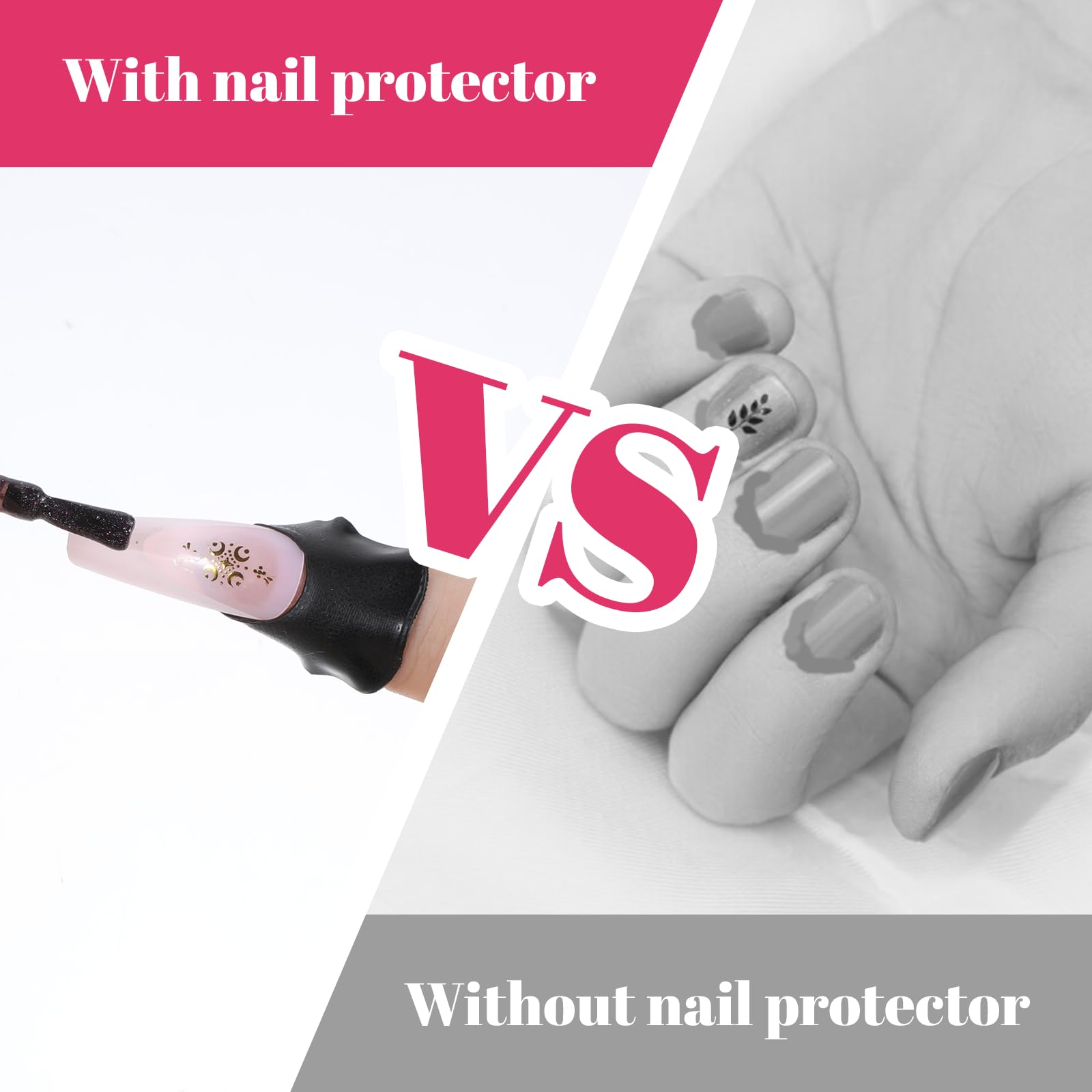 Soft plastic nail polish stencils protecting cuticles during a gradient manicure
