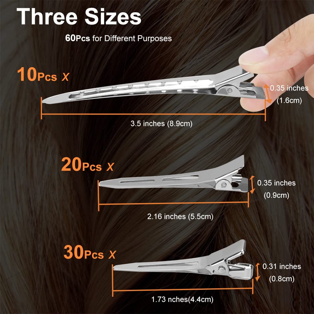HiJeaton silver hair pins smooth convex design for safe sectioning without hair pulling