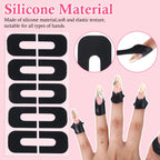 Demonstration of finger protection barrier during nail painting