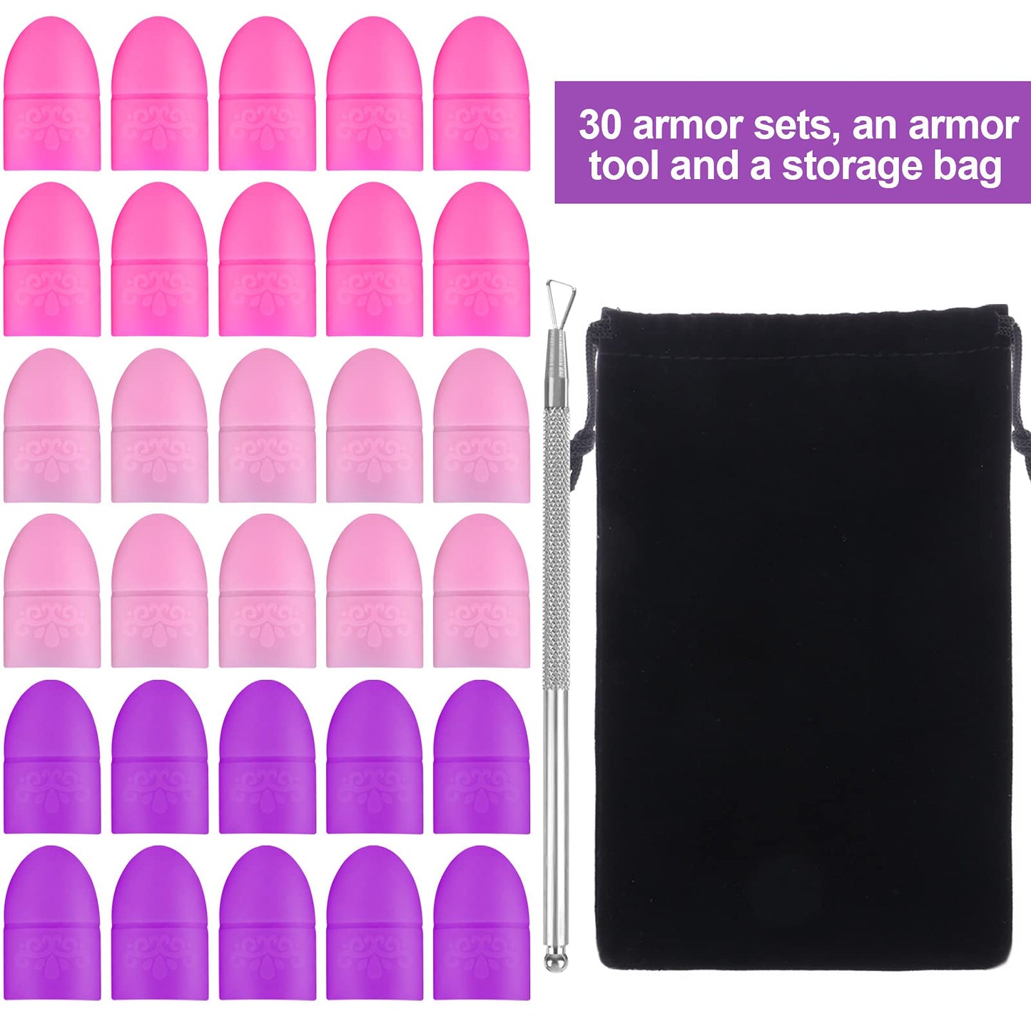 Assorted colors of Piaopiaoniu silicone finger caps for nail art