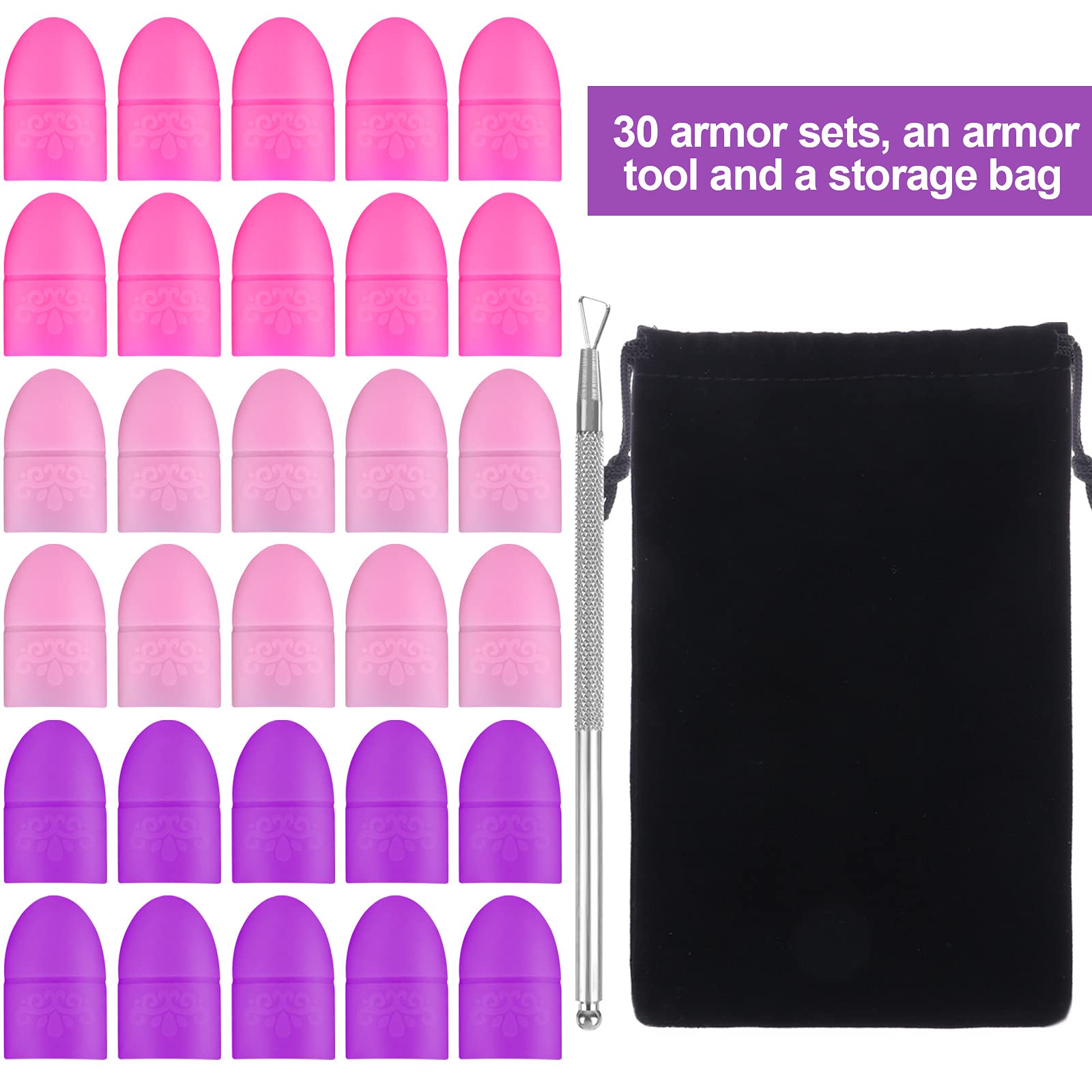Assorted colors of Piaopiaoniu silicone finger caps for nail art
