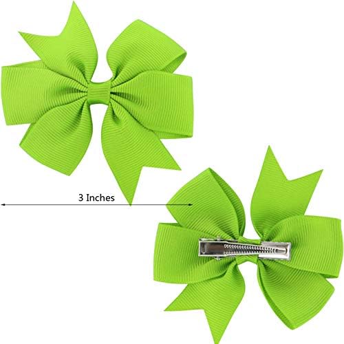 Vibrant handmade colorful ribbon hair clips for babies and toddlers in matching pairs