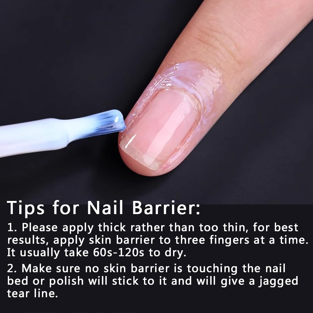 Flawless nail art stamping with dried skin protector layer before removal