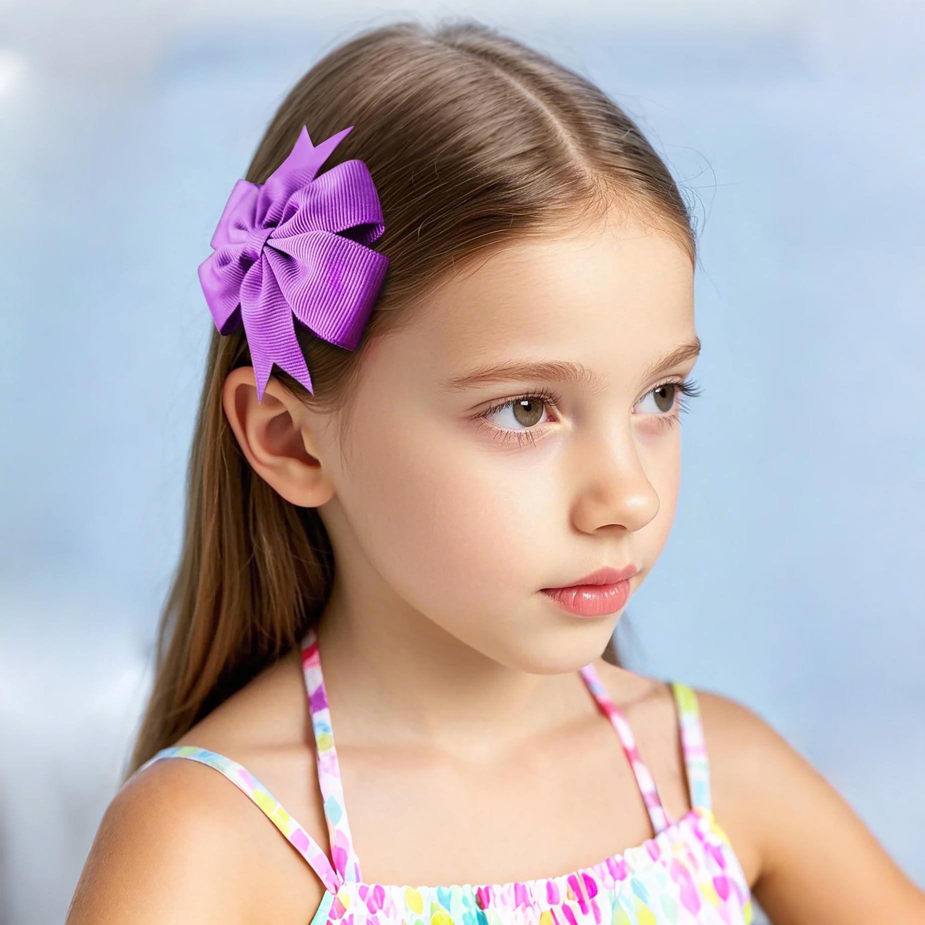 Babymatch three inch premium toddler hair barrettes displayed in an assortment of colors