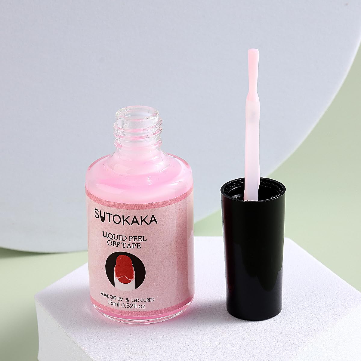 Side profile of liquid latex nail art tool packaging