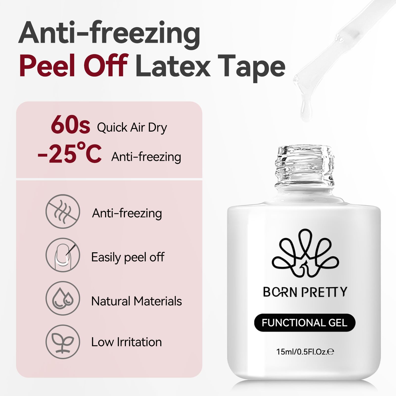 Born Pretty peel off nail tape barrier being applied with a brush onto the skin around the fingernail.