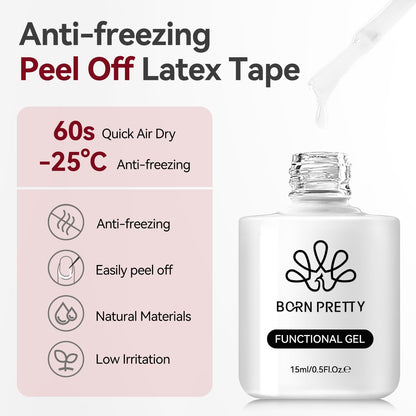 Born Pretty peel off nail tape barrier being applied with a brush onto the skin around the fingernail.
