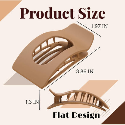 Drealoe large no-slip square hair claw clips side profile