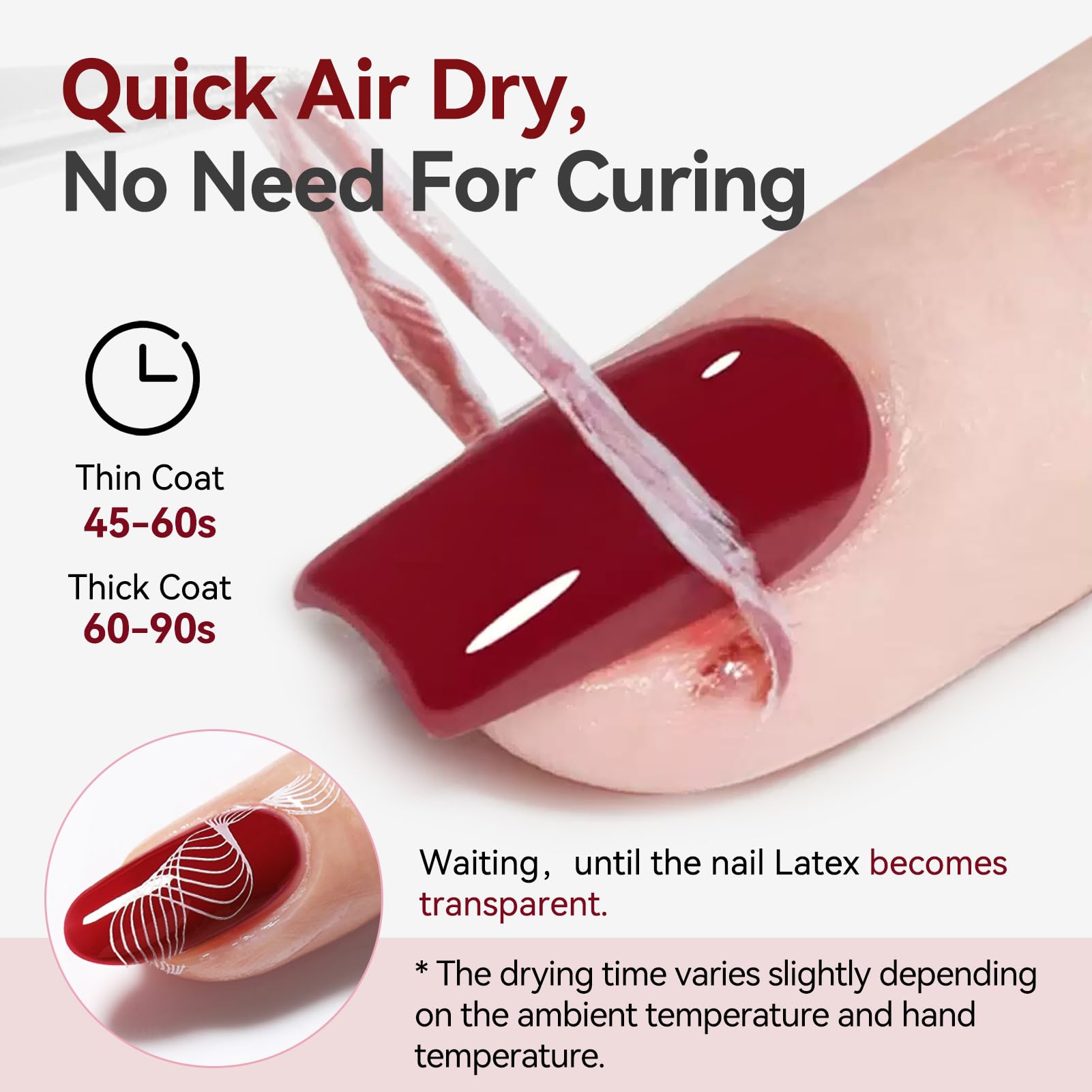 Tweezers peeling away the dried liquid latex layer revealing clean and sharp nail polish edges.