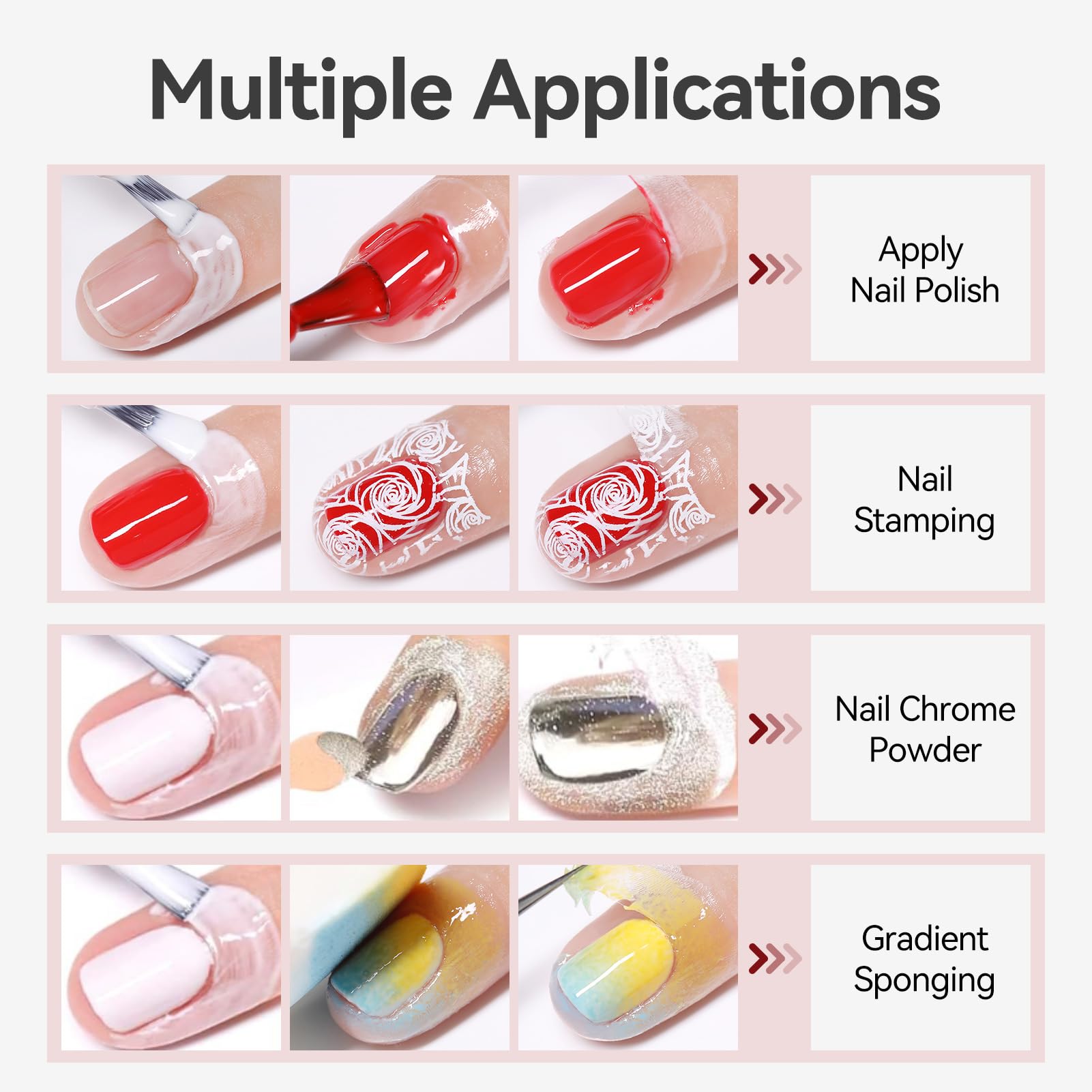 Born Pretty functional gel nail liquid latex barrier bottle next to completed ombre nail art design.