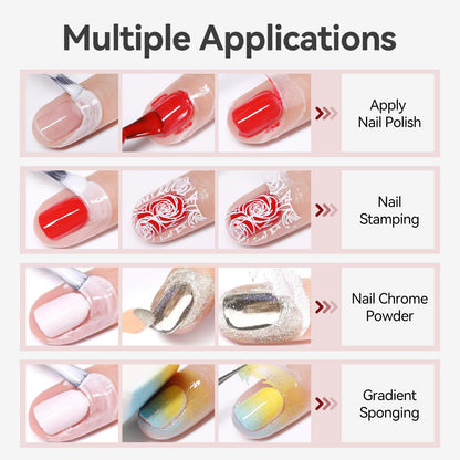 Born Pretty functional gel nail liquid latex barrier bottle next to completed ombre nail art design.
