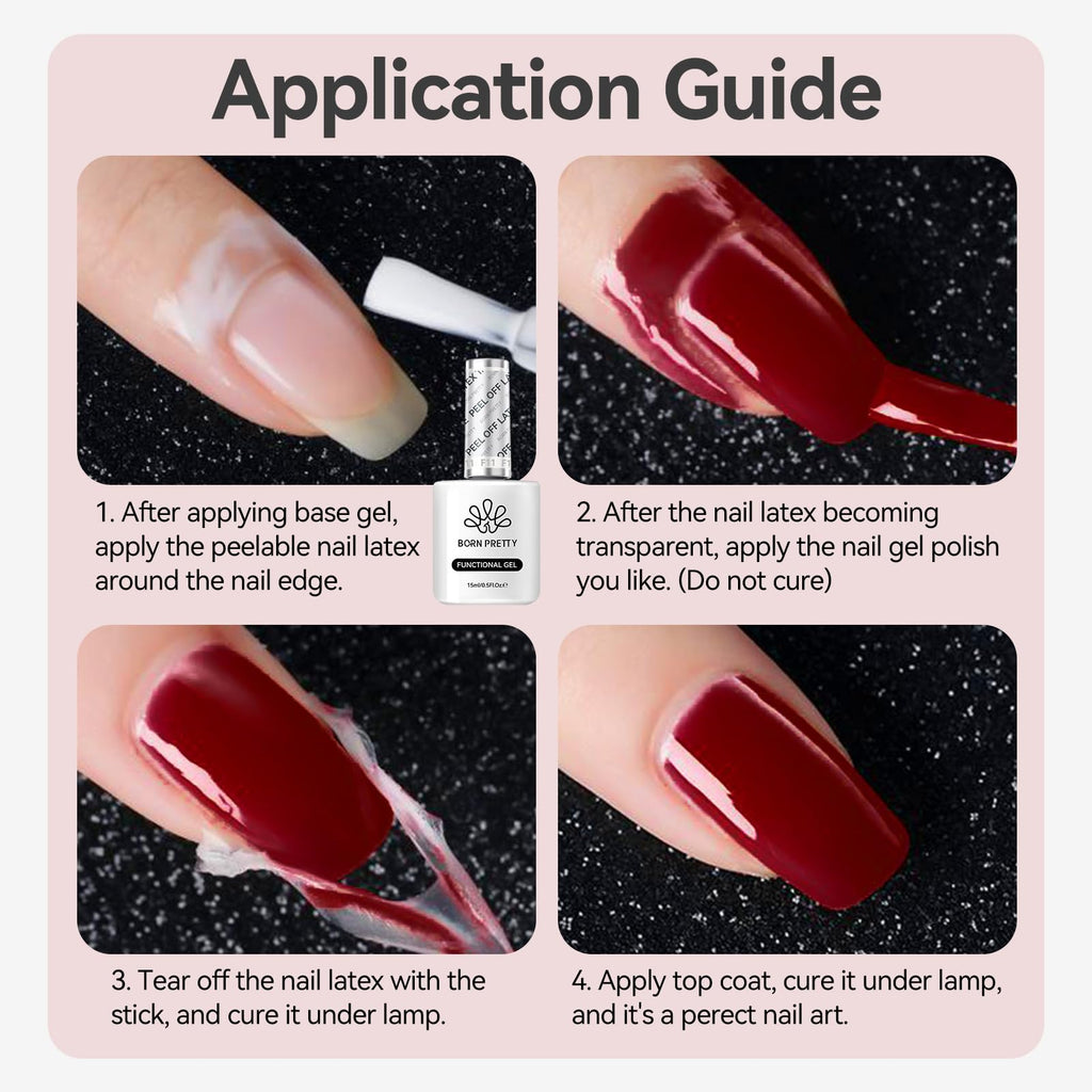 Clean manicure results using Born Pretty cuticle guard