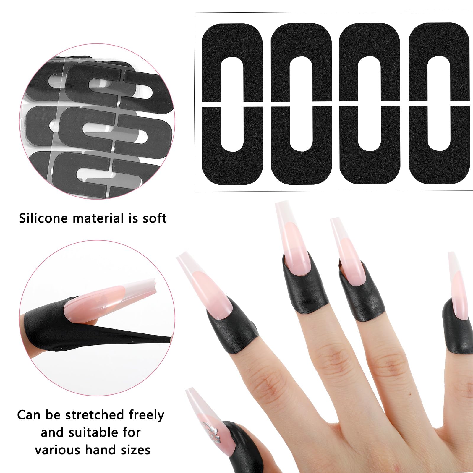 Applying nail art using finger skin protector guards