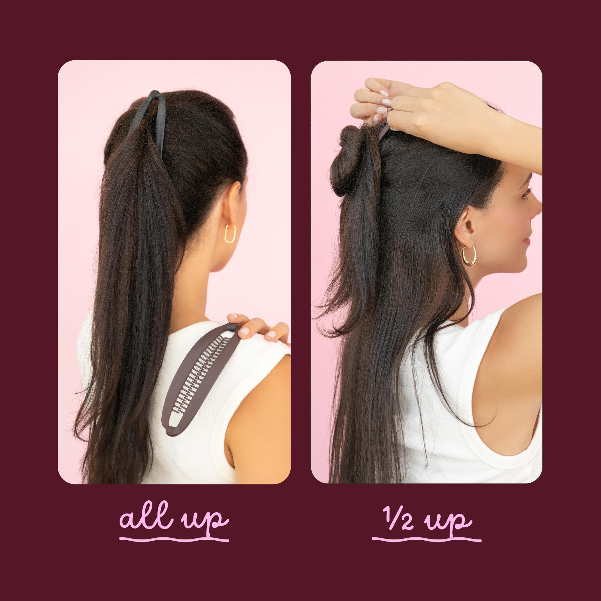 Demonstration of Cobana banana clip on curly hair texture