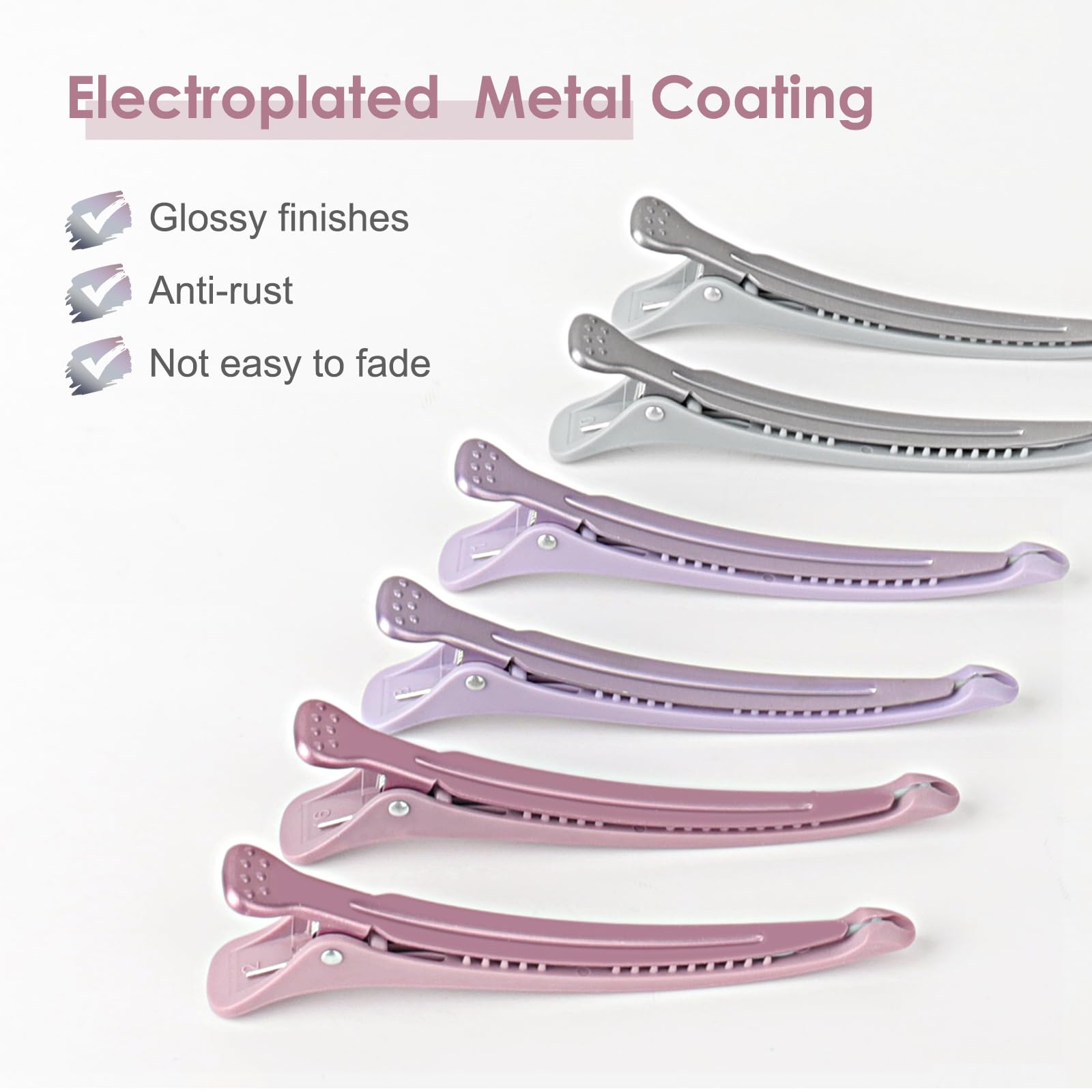Close up of non slip hair clips with silicone band highlighting the crease free compression cushion design