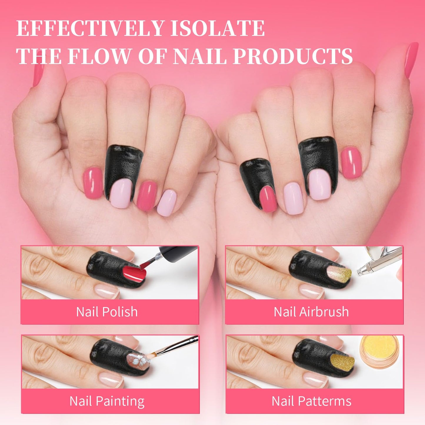 Peel off U-shaped nail polish guards used for clean lines during gradient nail stamping.