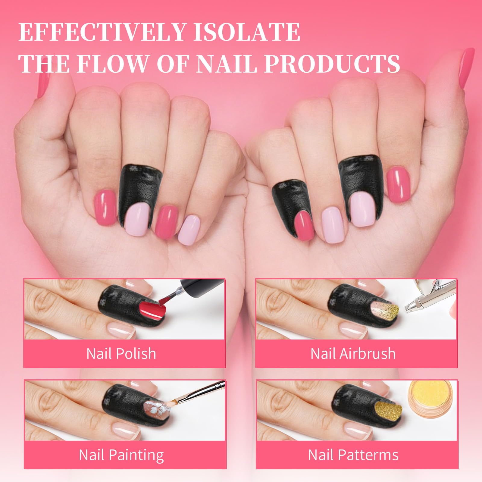Peel off U-shaped nail polish guards used for clean lines during gradient nail stamping.