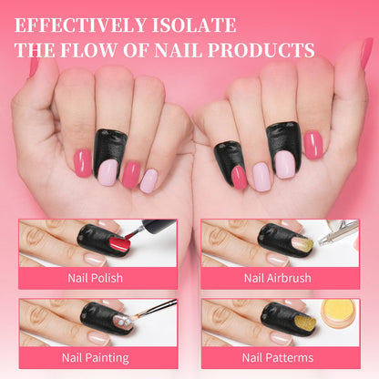 Peel off U-shaped nail polish guards used for clean lines during gradient nail stamping.