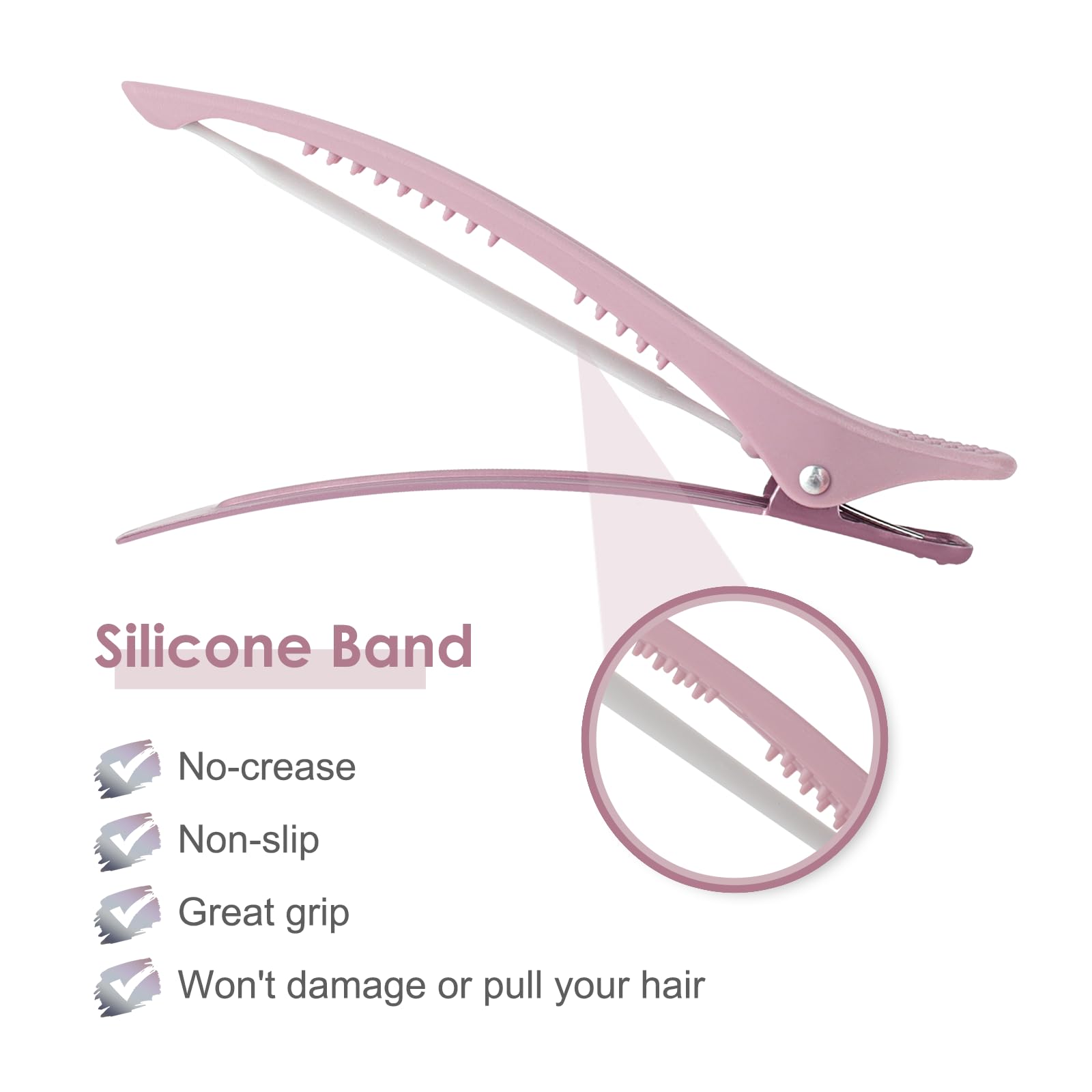Premium matte ABS plastic duckbilled salon hair clips for professional cutting and parting