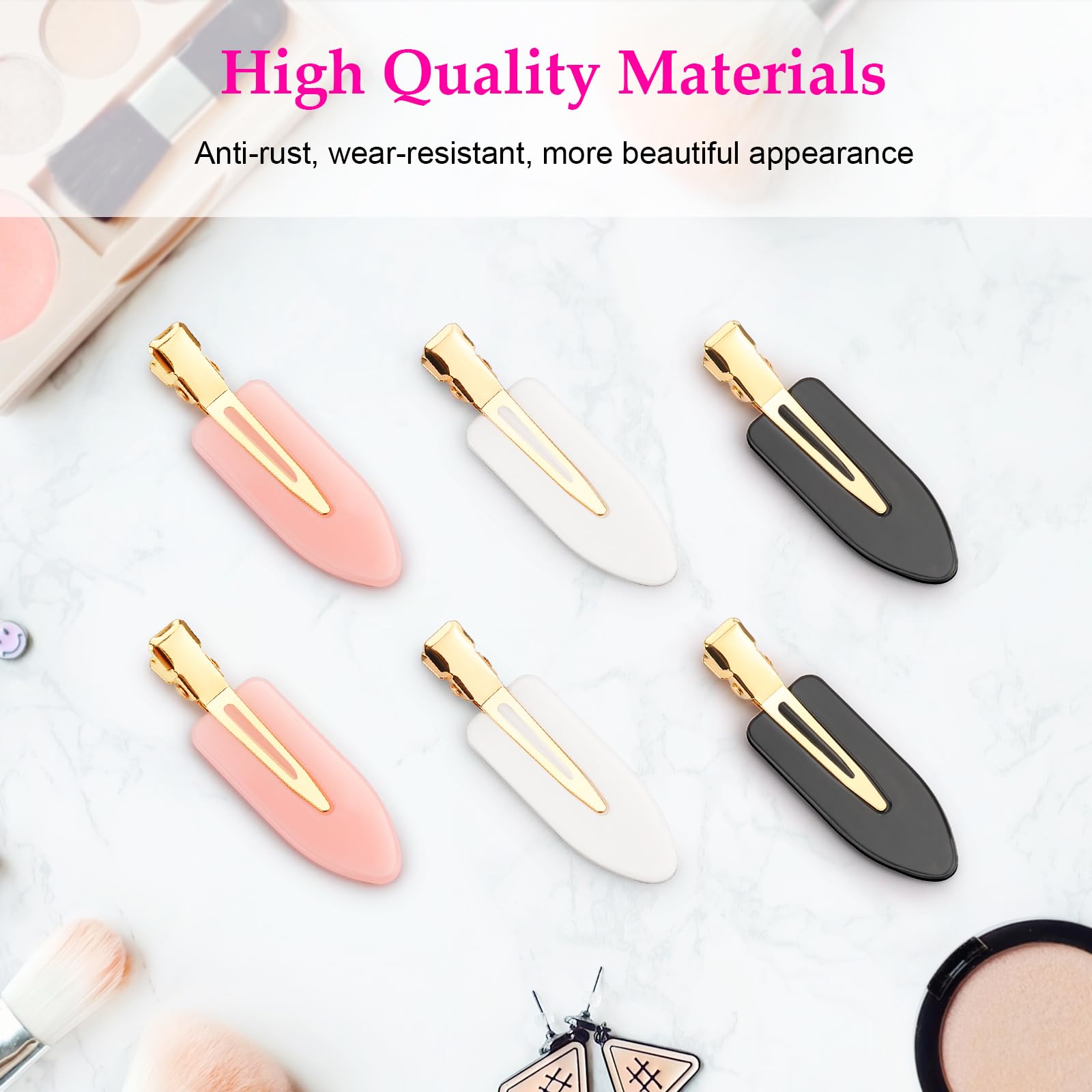 No bend hair clips holding hair during cosmetics application
