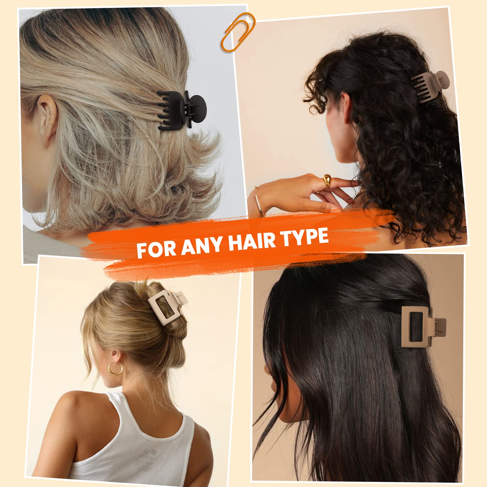 Depoka small and medium hair accessories arranged together showcasing the dual size layout for messy buns.