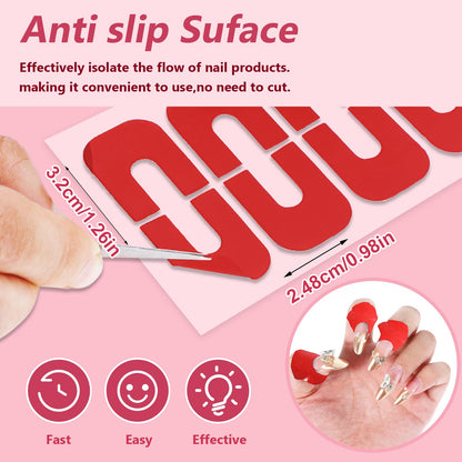 Six vibrant colors of Oruola nail polish protector tape displayed together showing the flexible PET material.