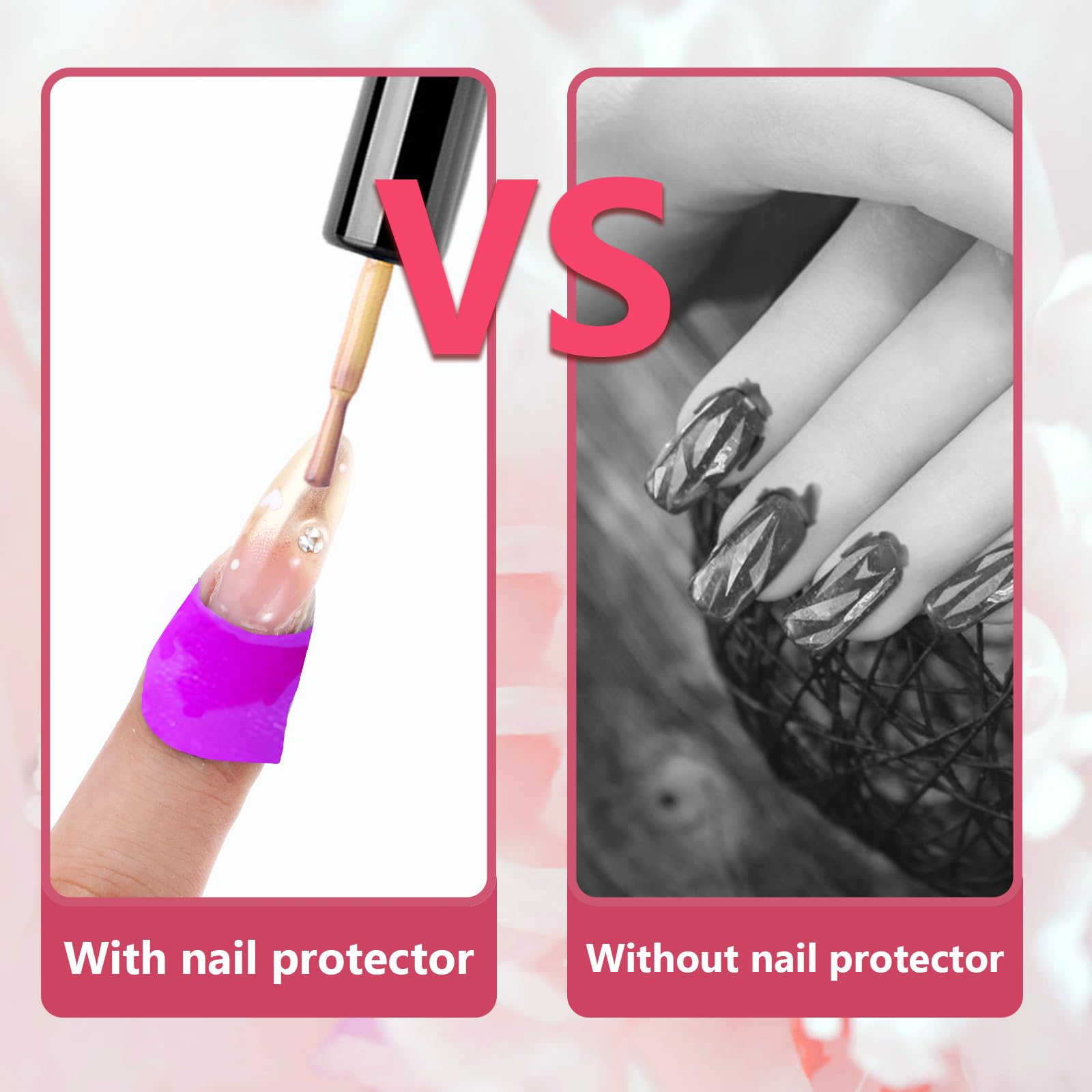 Demonstration of peeling off the Oruola nail stencil tape leaving clean professional edges after a French manicure.