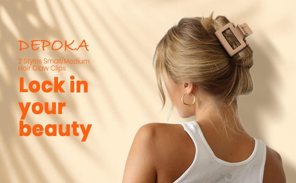 Packaging assortment of Depoka imported neutral hair clips showing the four distinct everyday color options.