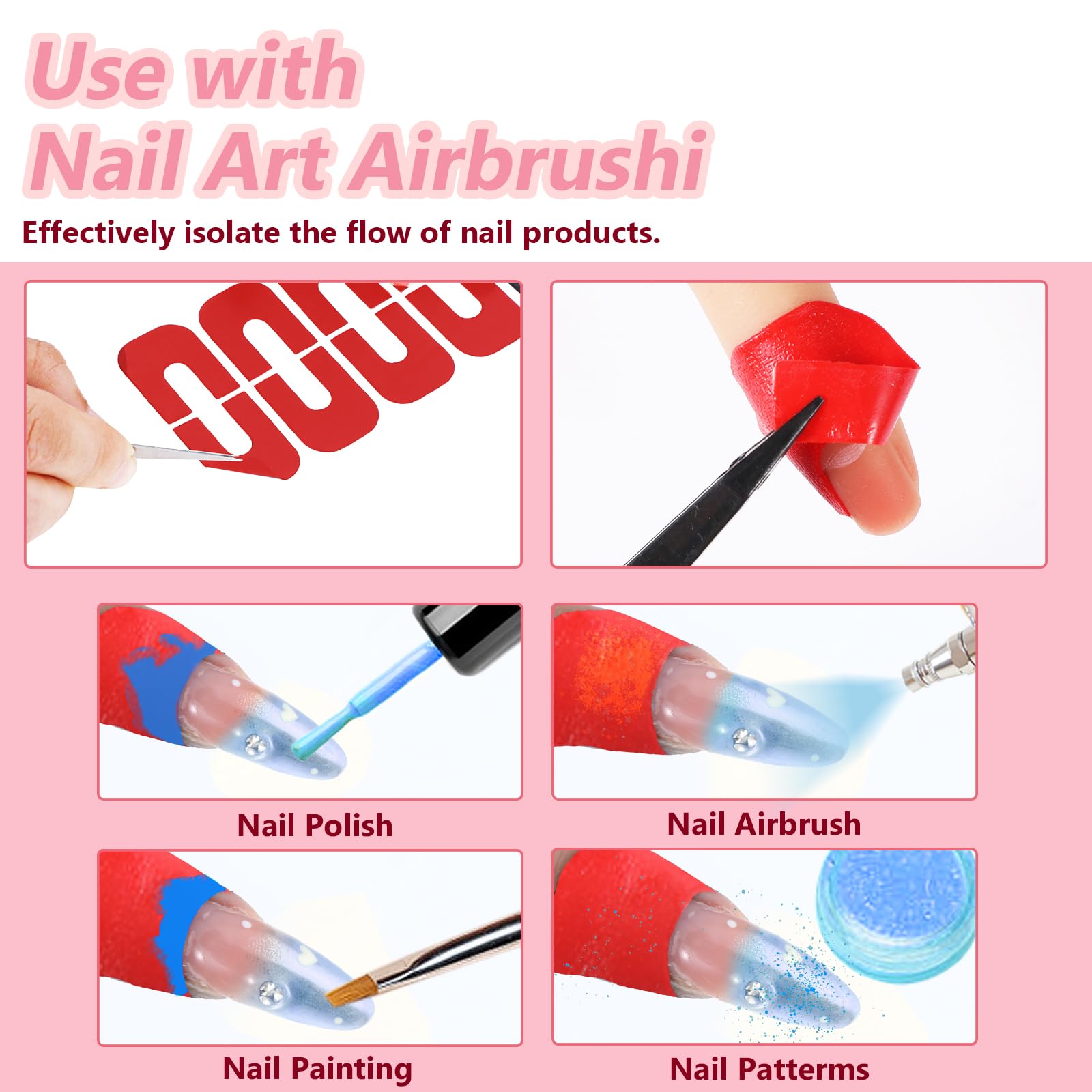 Side view of Oruola U-shaped cuticle tape demonstrating secure skin adhesion and size compatibility for fingernails.