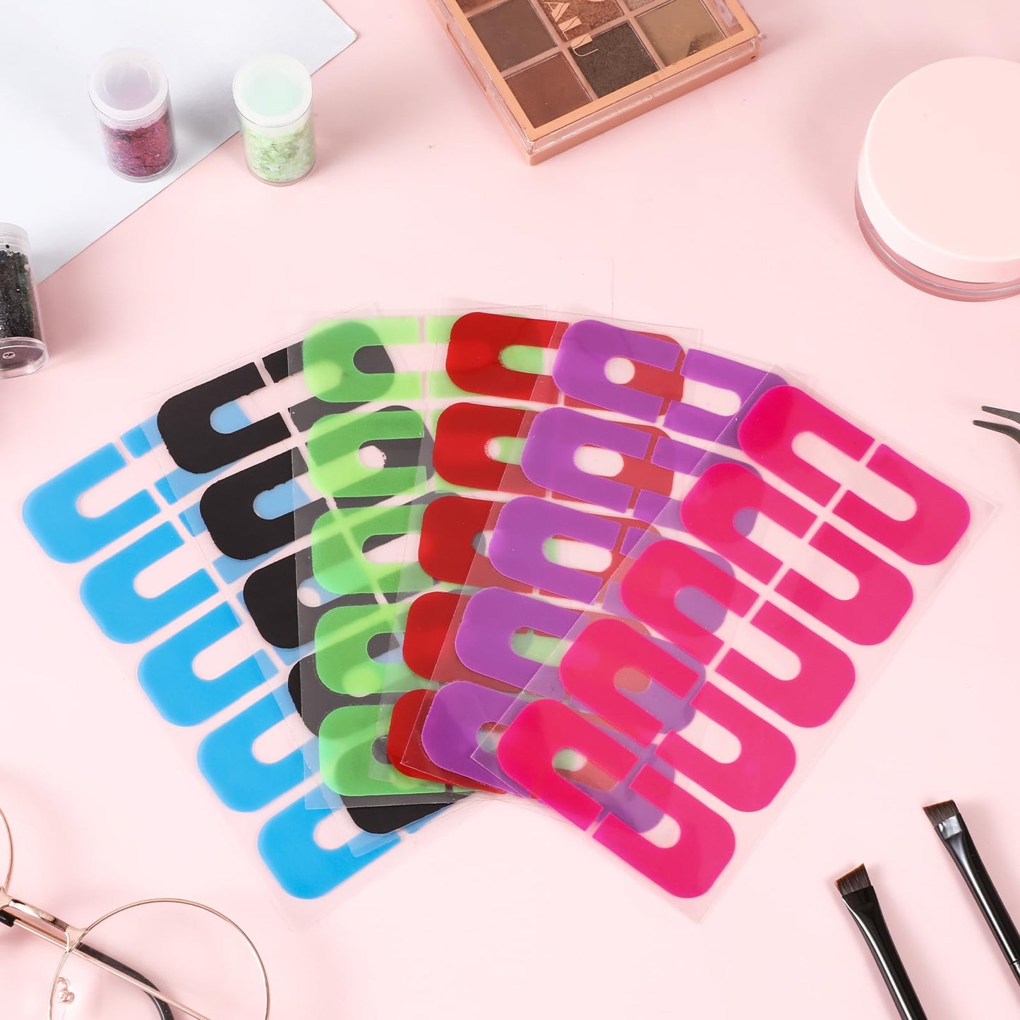 Complete Oruola 120pcs nail art kit layout showcasing the non-toxic water-based ink stickers for salon-quality manicure prep.