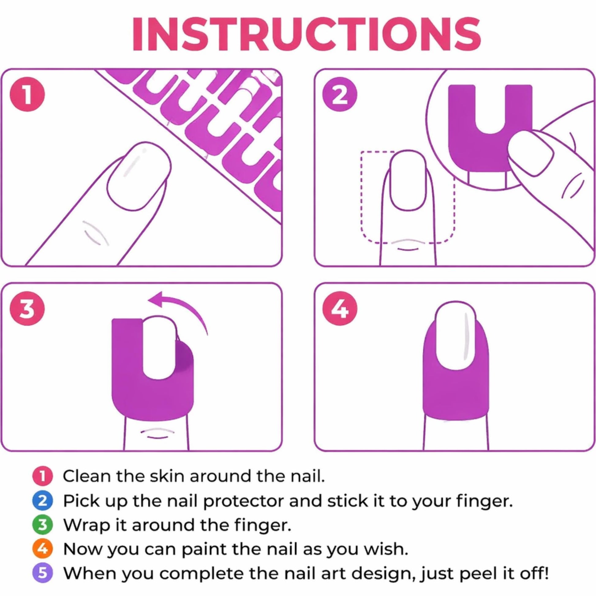 Demonstration of painting a nail with a blue Outus cuticle protector sticker keeping skin clean.