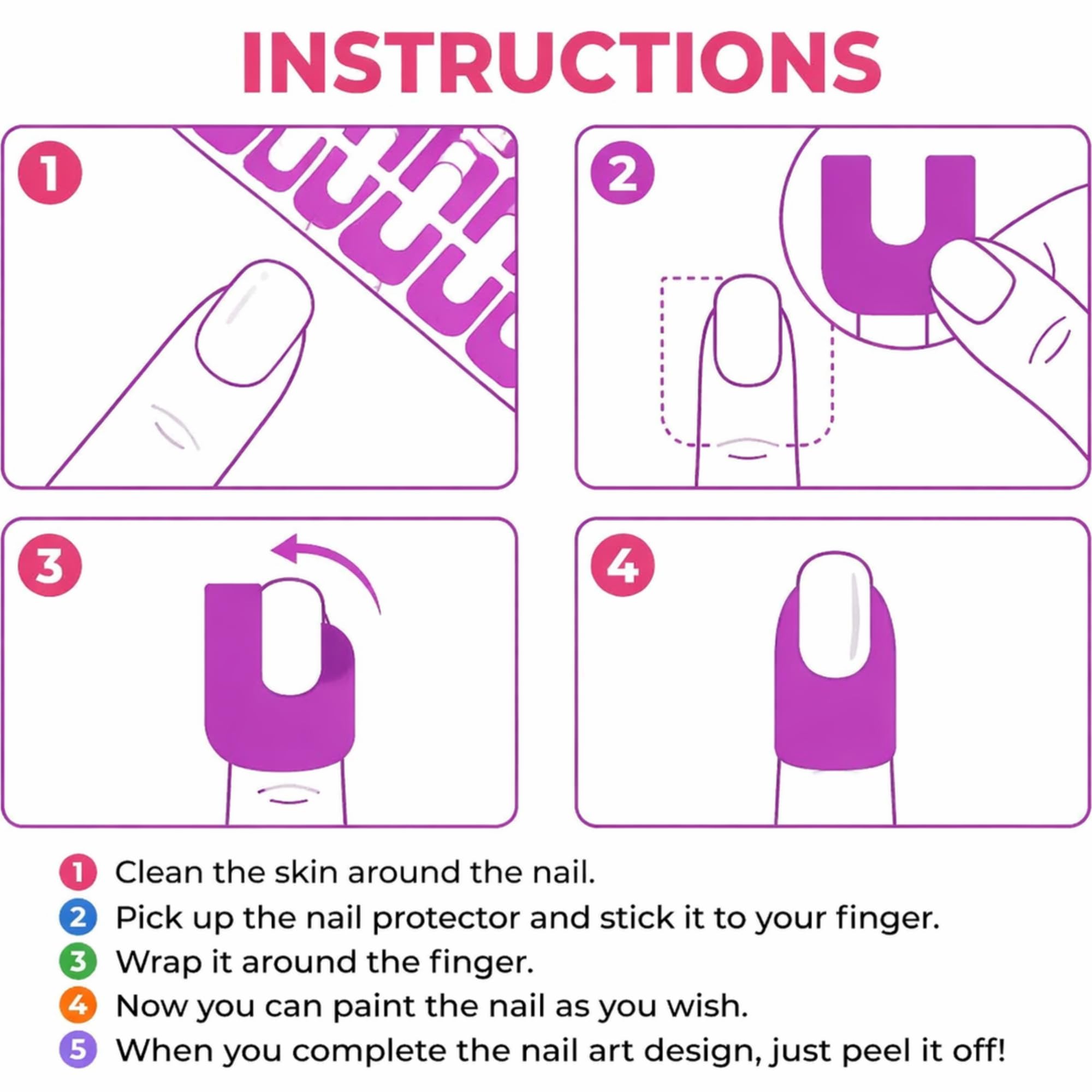 Demonstration of painting a nail with a blue Outus cuticle protector sticker keeping skin clean.