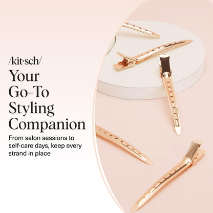 Six count premium rose gold hairpins laid out to display sleek design