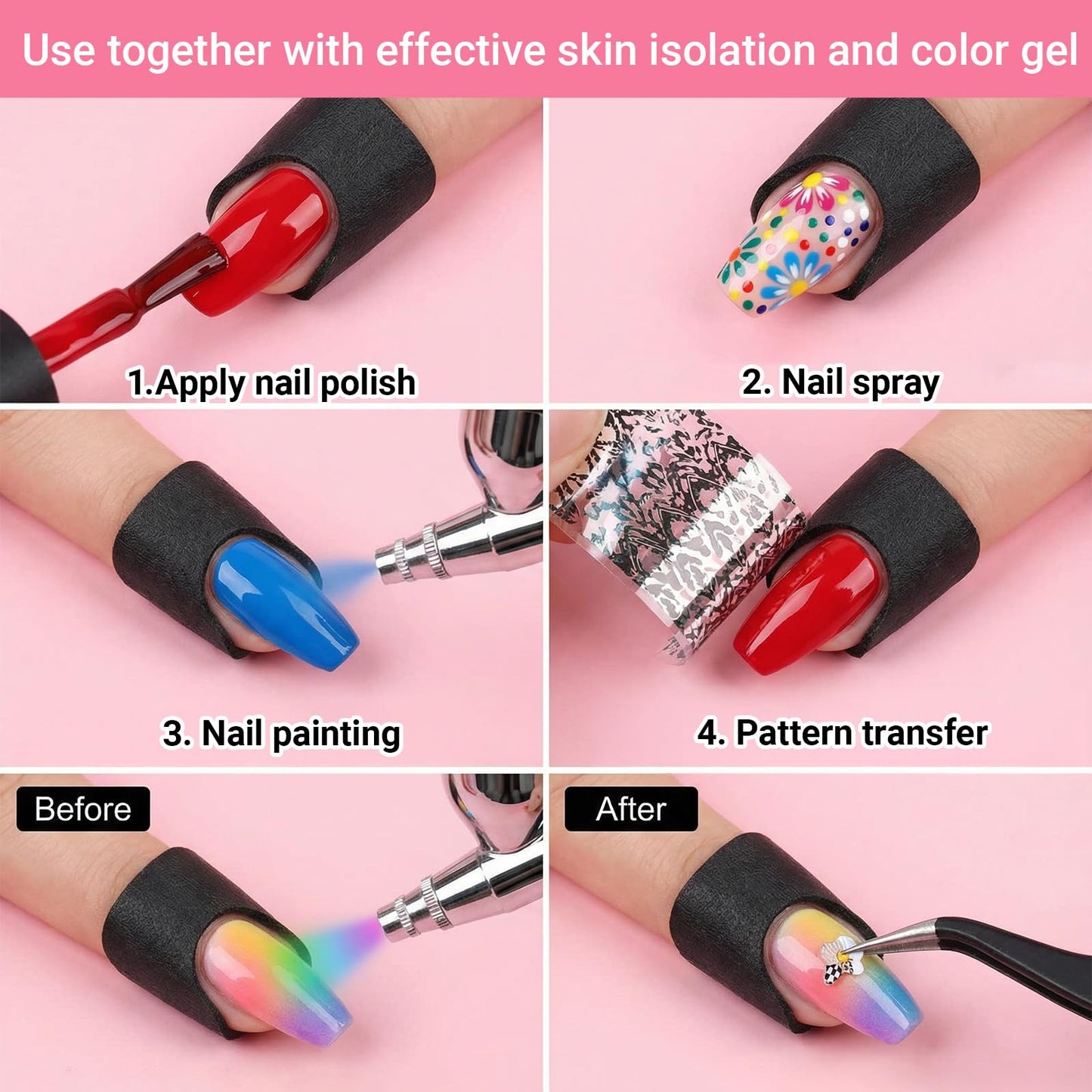 Professional manicure setup using FdcZeyxior cuticle guards