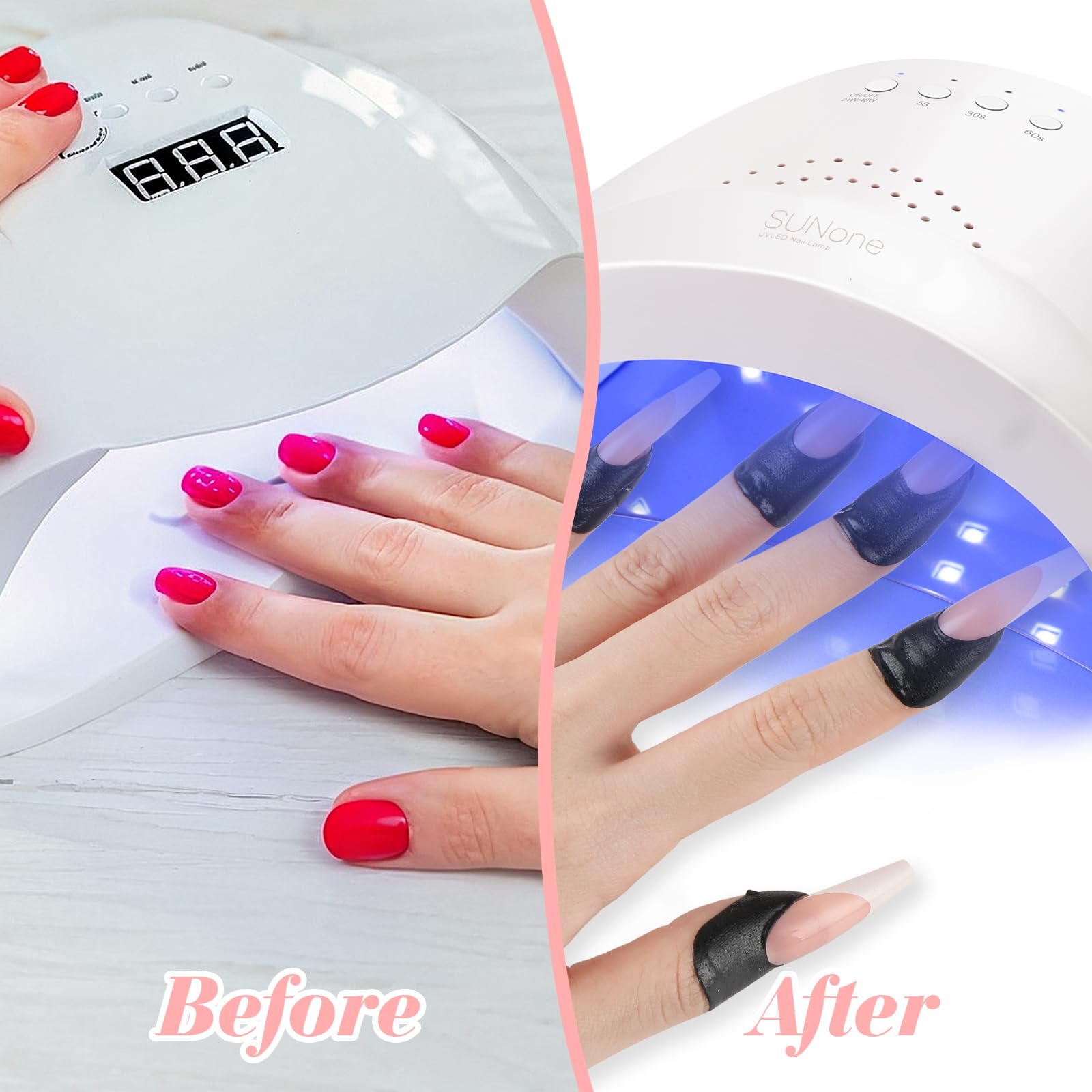 Demonstration of 99.99 percent UV protection shield on fingers under a curing lamp