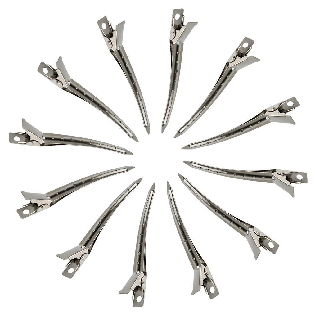Close up view of the nickel plated metal spring mechanism on a hair clip