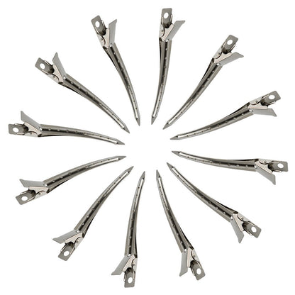 Close up view of the nickel plated metal spring mechanism on a hair clip