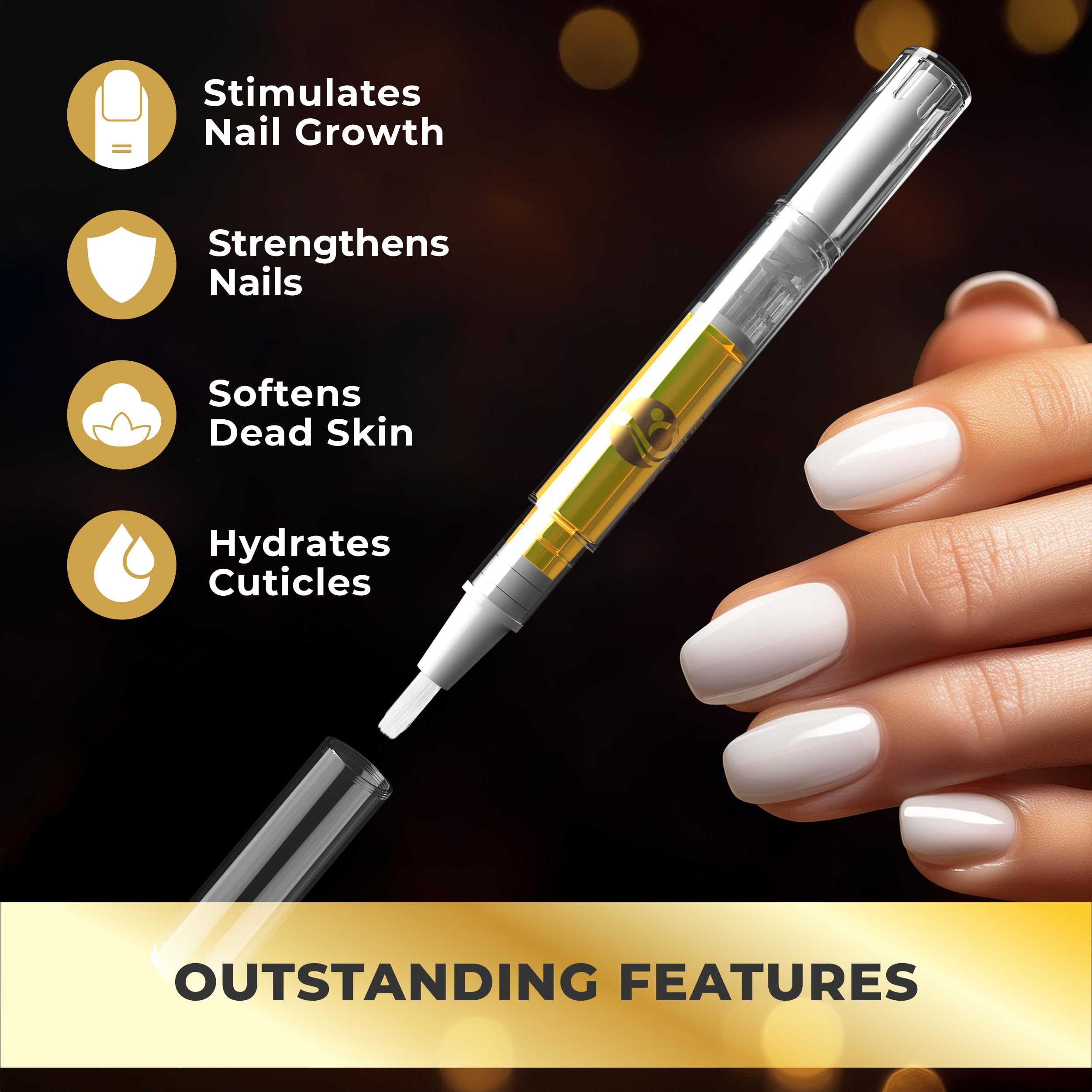 ECCO PURE professional manicure and pedicure accessory pen highlighting the twist mechanism at the base.