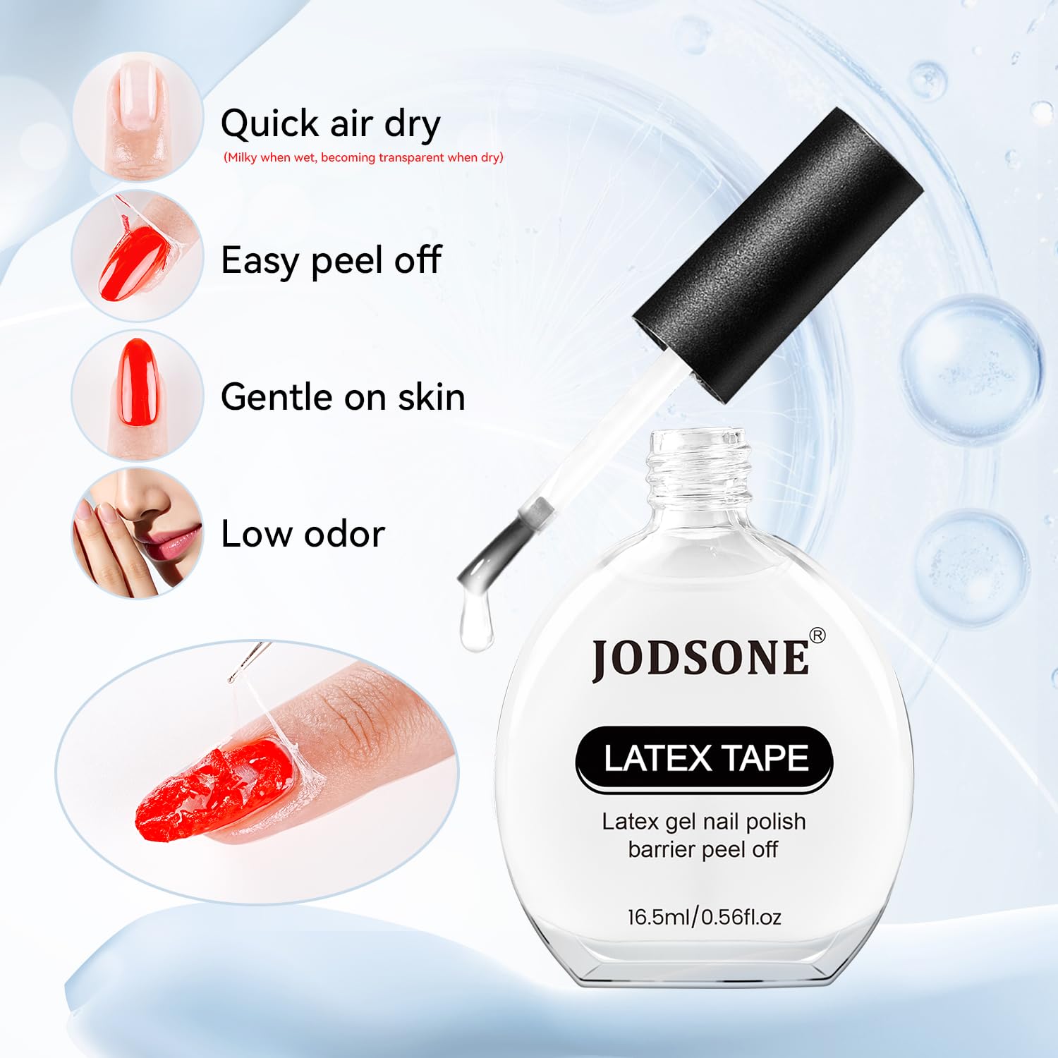 Peeling off Jodsone liquid latex barrier after manicure