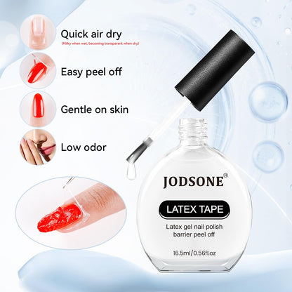 Peeling off Jodsone liquid latex barrier after manicure