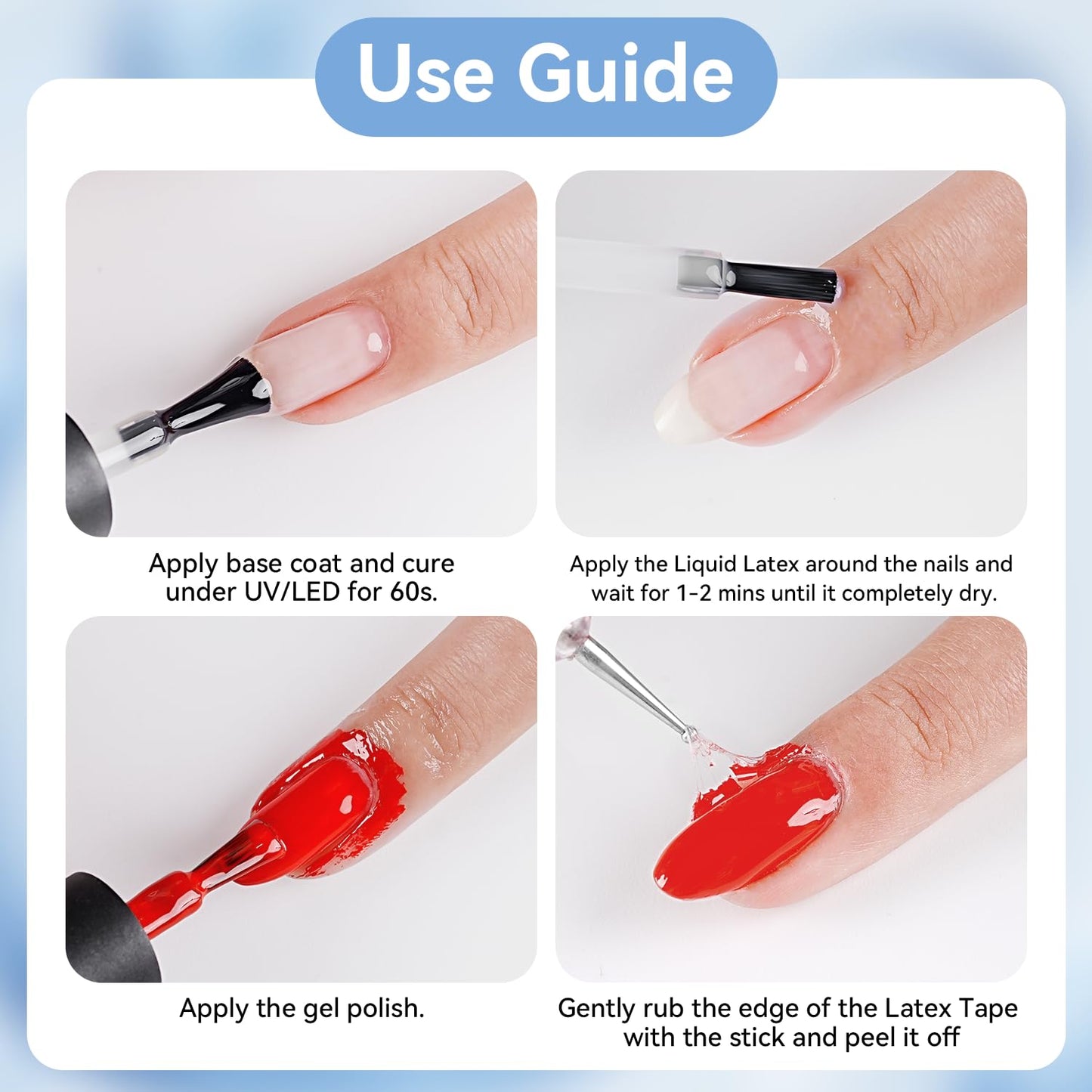 Nail art application using Jodsone liquid barrier