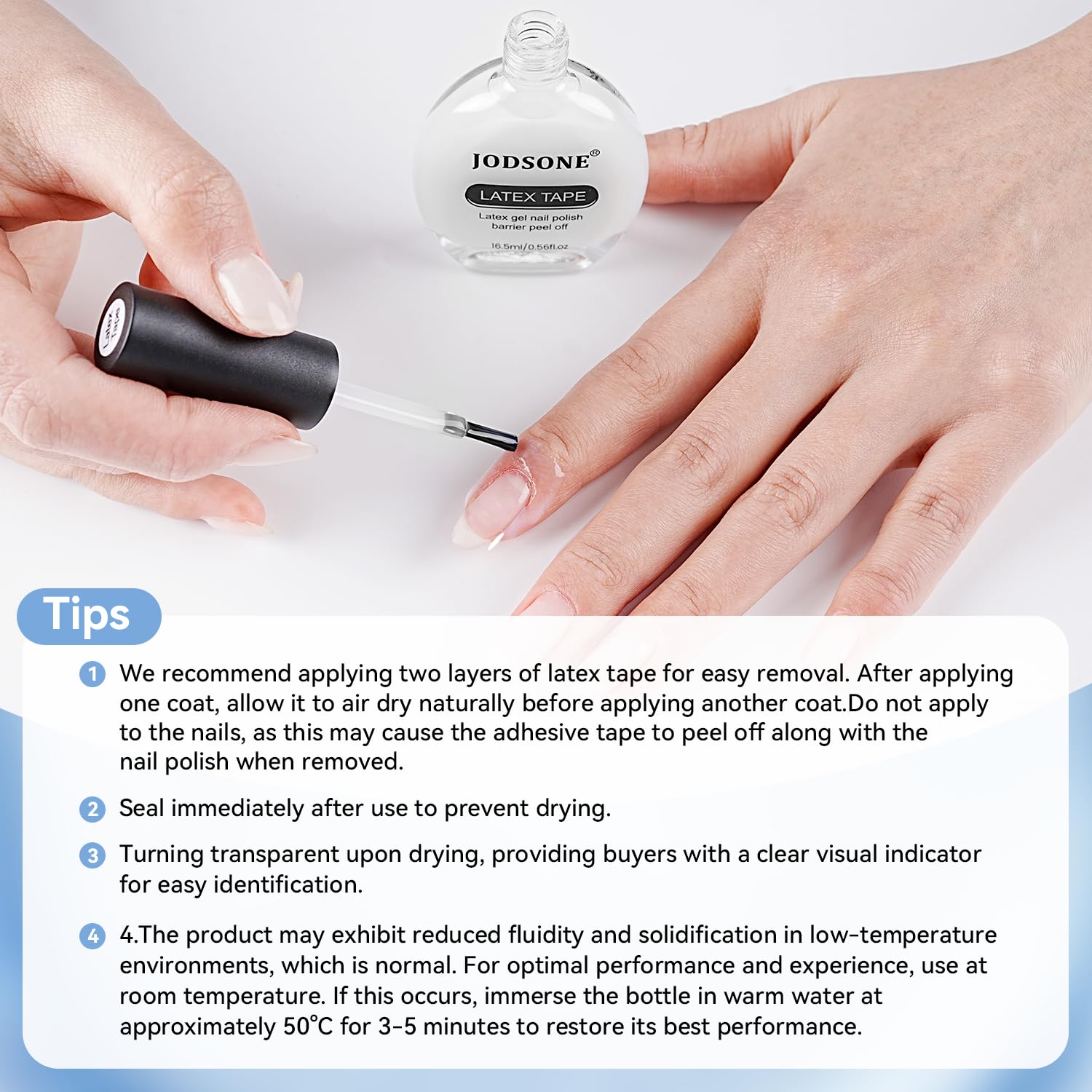 Jodsone liquid latex nail tape packaging detail