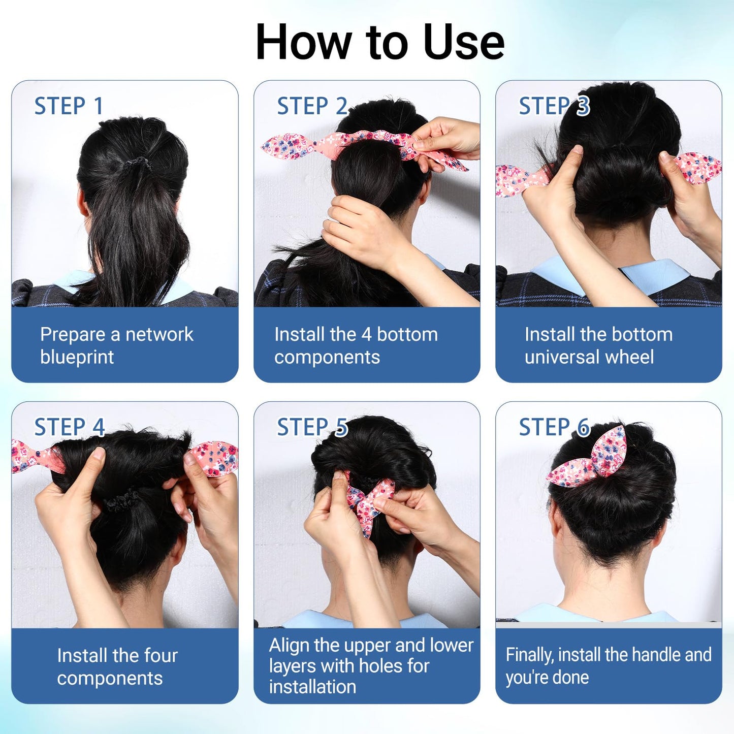 Flexible donut hair twister showing the inner wire flexibility