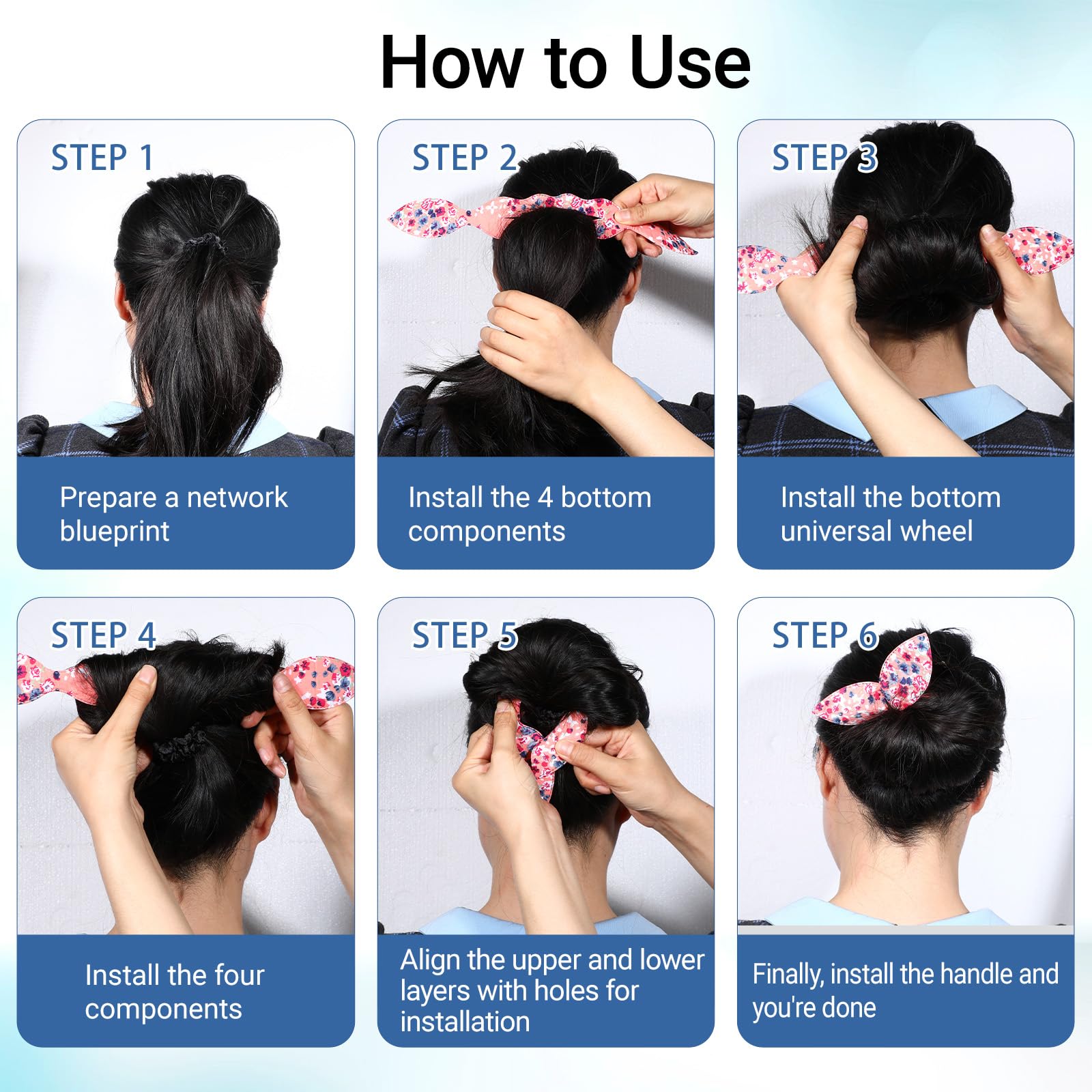 Flexible donut hair twister showing the inner wire flexibility